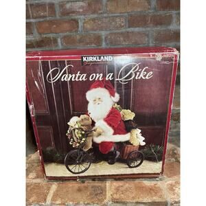 VTG Kirkland Signature Santa On A Bike Christmas 19" L x 19" H Org Box #676614